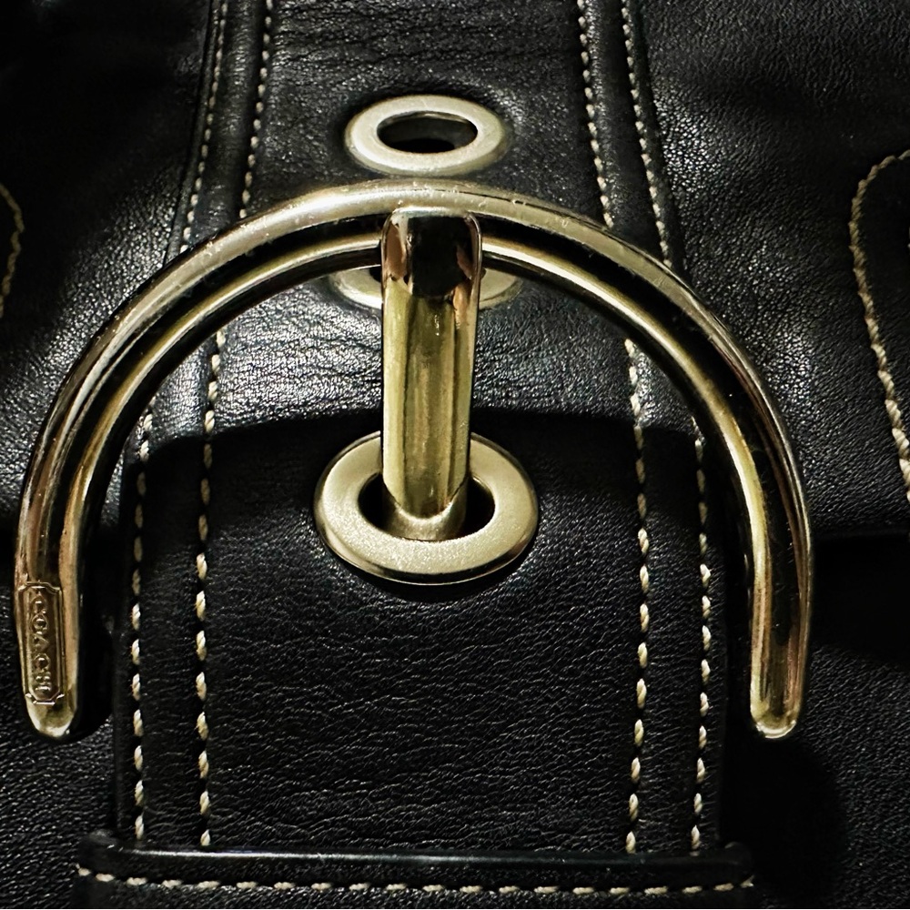 Vintage Y2K Coach tote bags Black Leather shoulder bag❌70% OFF SALE❌ make offer - Picture 13 of 17